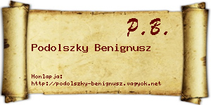 Podolszky Benignusz névjegykártya